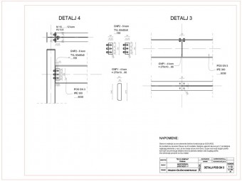 Radionički detalji, radionički detalji čeličnih konstrukcija, projekat čeličnih konstrukcija, projektovanje, Kruševac, Srbija, Manojlović Bojan